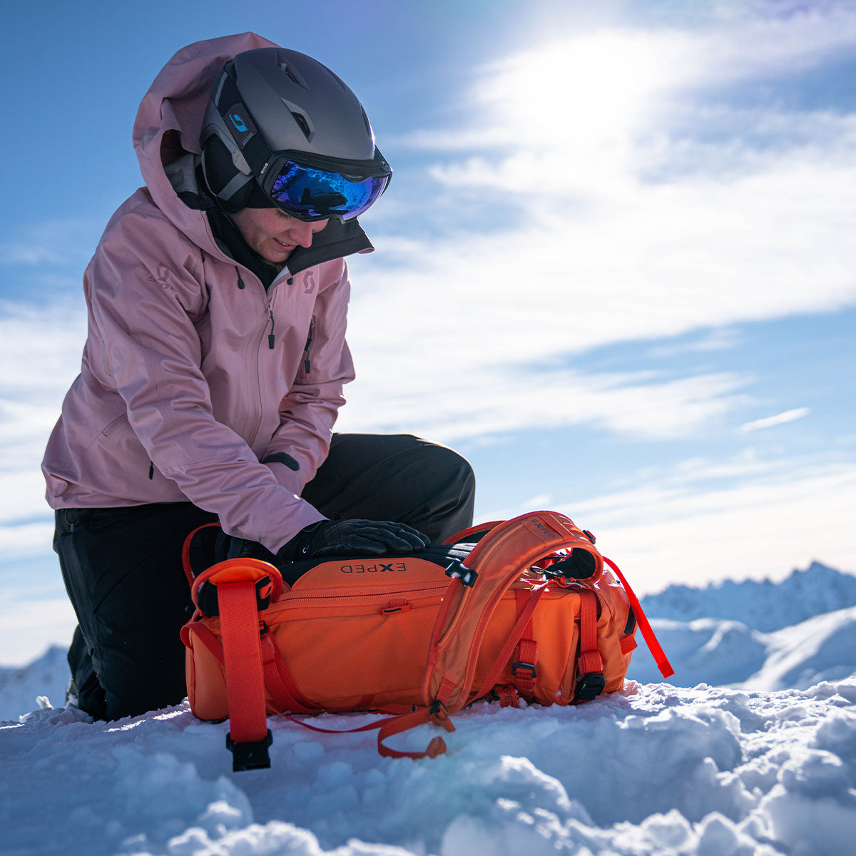 couloir bag on snow